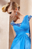 Cod.: 81269 - Vestido de Festa Azul Embelezado com Pedraria