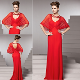 Cod.: 81580 - Vestido de Festa Vermelho Mangas Morcego