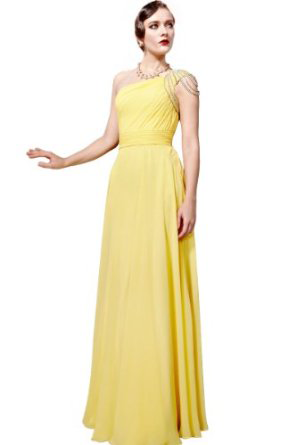 Cod.: 56852 - Vestido Longo Amarelo de Um Ombro Só