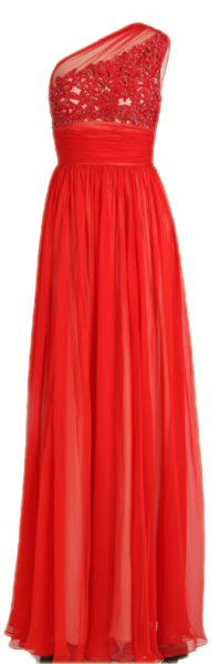 Cod.: 80950 - Vestido de Festa Vermelho com Apliques Florais