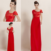 Cod.: 30088 - Vestido Vermelho com Decote Assimétrico