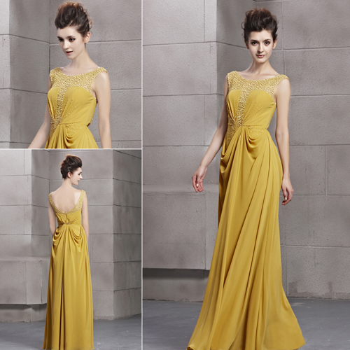 Cod.: 30083 - Vestido de Festa Amarelo Estilo Retrô