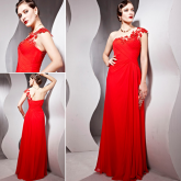 Cod.: 56865 - Vestido de Festa Vermelho Ombro Só