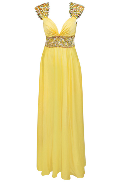 Cod.: 56696 - Vestido de Festa Amarelo em Seda