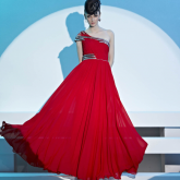 Cod.: 56690 - Vestido de Festa Vermelho Ombro Só